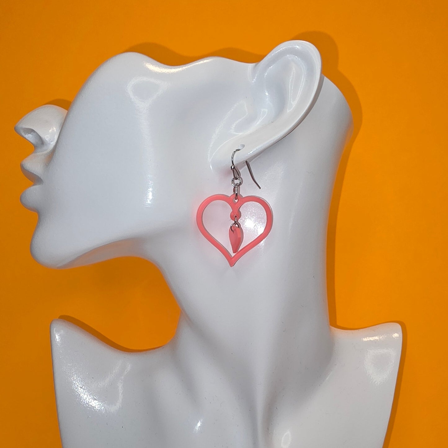 Dangling Heart in Heart Earring