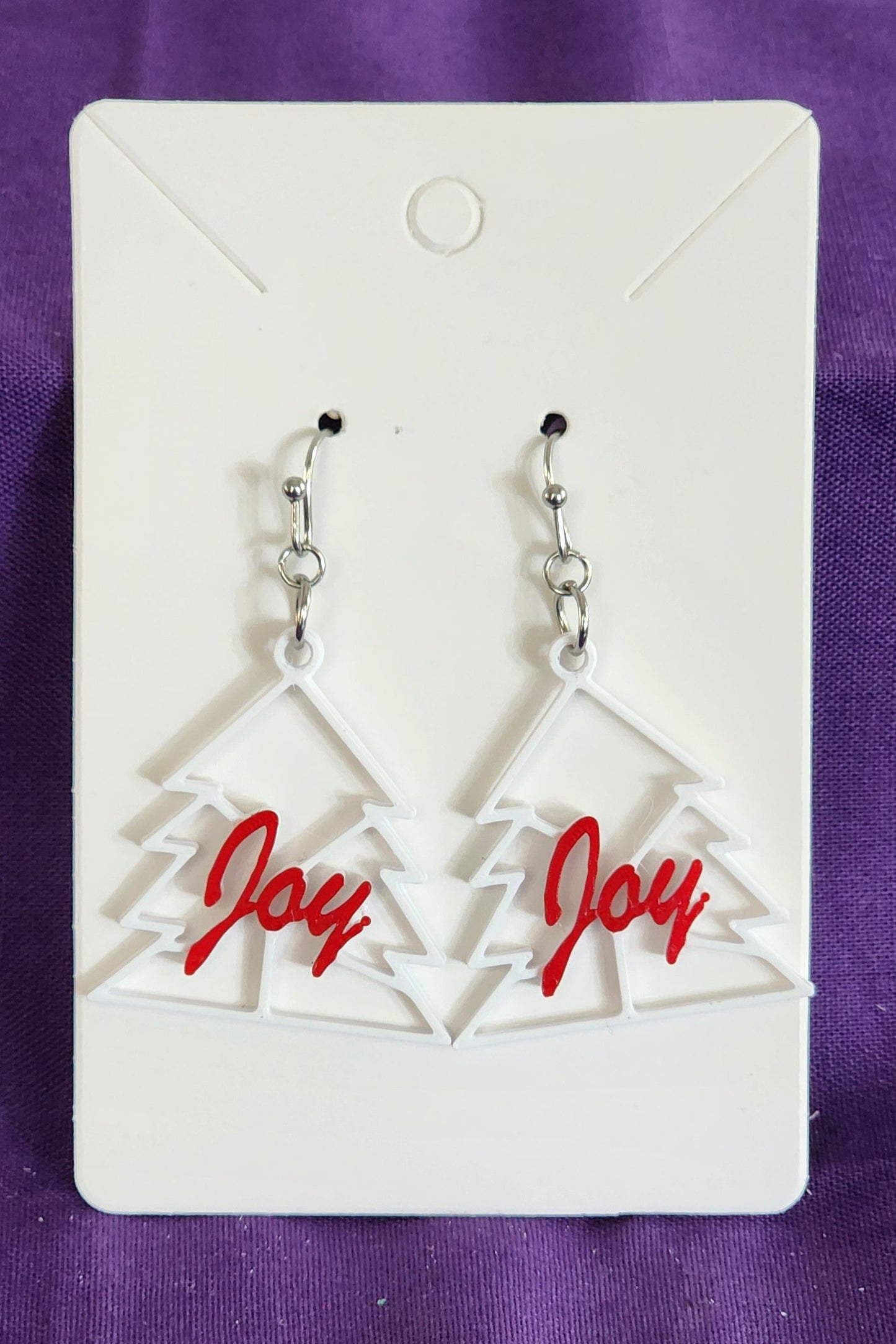 Joy Christmas Tree Earrings in 2 Colors