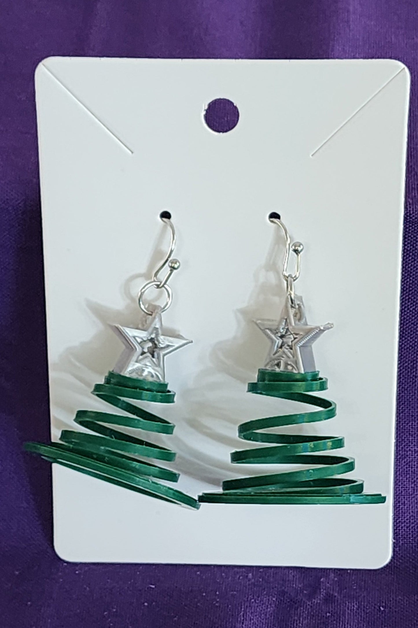 3-D Spiral Christmas Tree Earrings