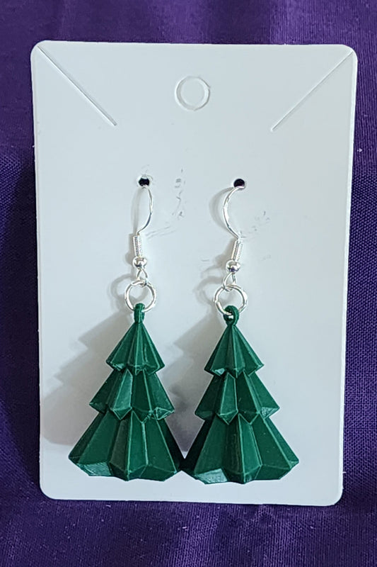 3-D Christmas Tree Earrings